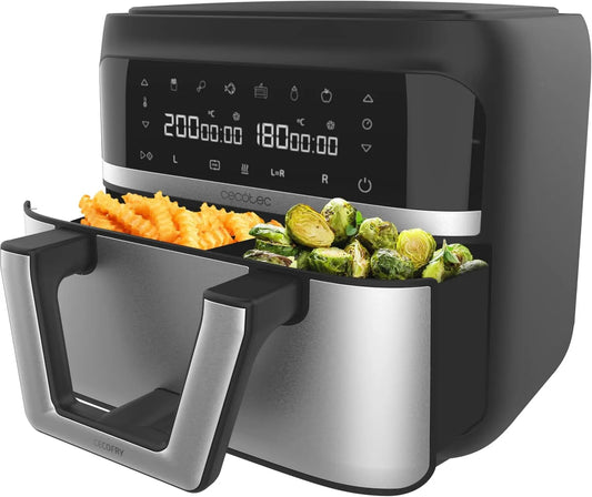 Cecotec freidora de aire, 9L, 2850W, Dietética y Digital, Panel Táctil, Temperatura Dual y Regulable, Tecnología PerfectCook, ajuste regulable