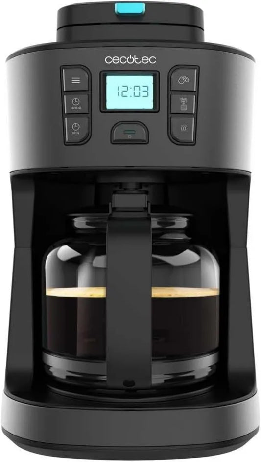 Cecotec cafetera, 1086 W, 12 Tazas, acero inoxidable, s de Goteo Coffee 66 Grind & Drop, Molinillo de Cuchillas, Hasta, Tecnología Extremearoma