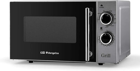 Horno microondas MIG 2550, 20 litros, 700 W, 900 W, Microondas con grill, 5 niveles de potencia y 3 funciones combinadas grill-microondas