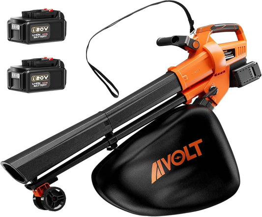 Soplador, 40 V, 8000 mAh, 40 L, hojas inalámbrico de y aspiradora, hojas 3 en 1 con batería, ruedas y correa