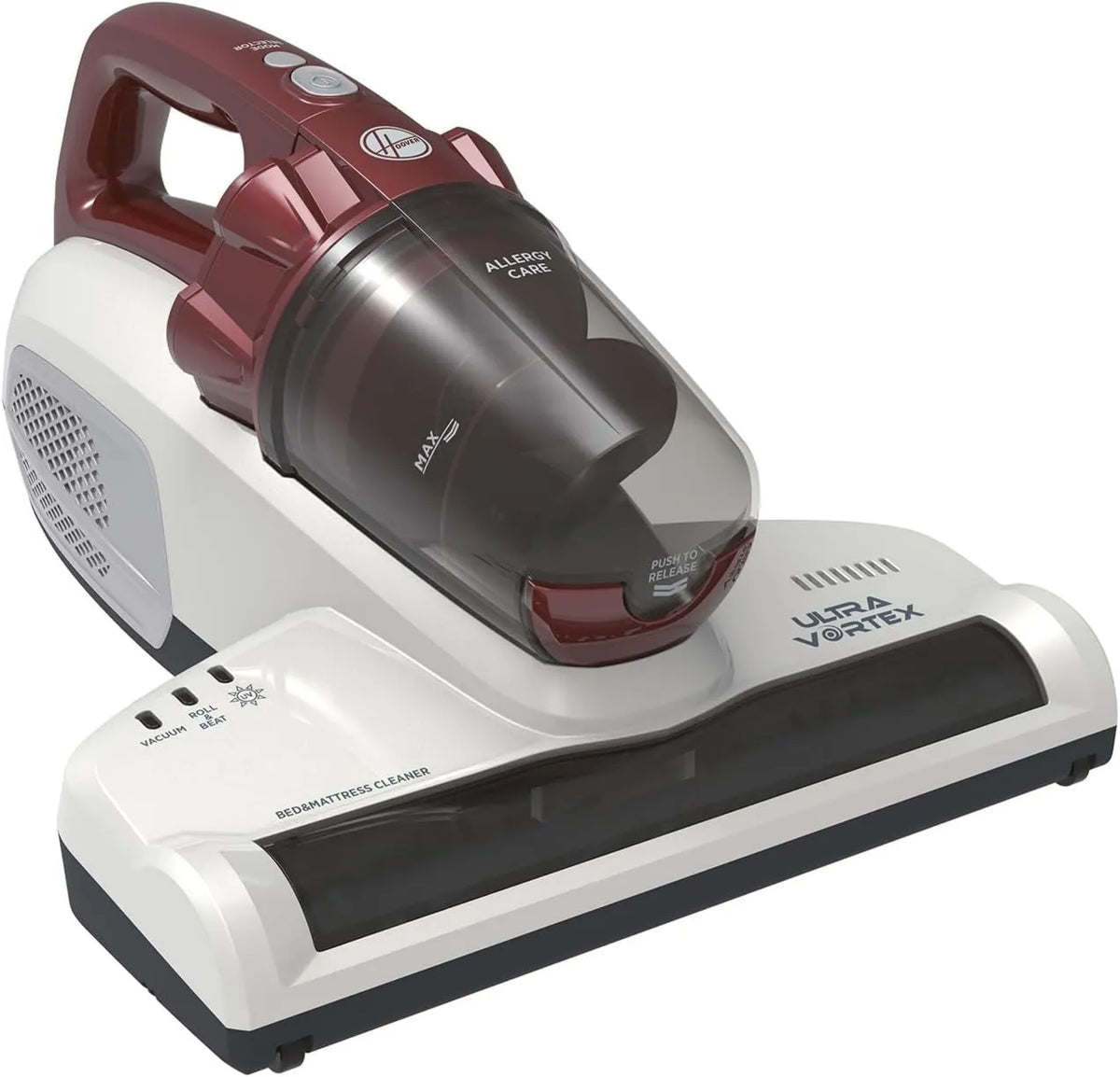 Hoover MBC500UV aspiradora, 0,3L, 5m, Ultravortex Aspirador de Mano Especial Colchones, Antiácaros y Antibacterias, Luz Ultravioleta UV-C, Depósito
