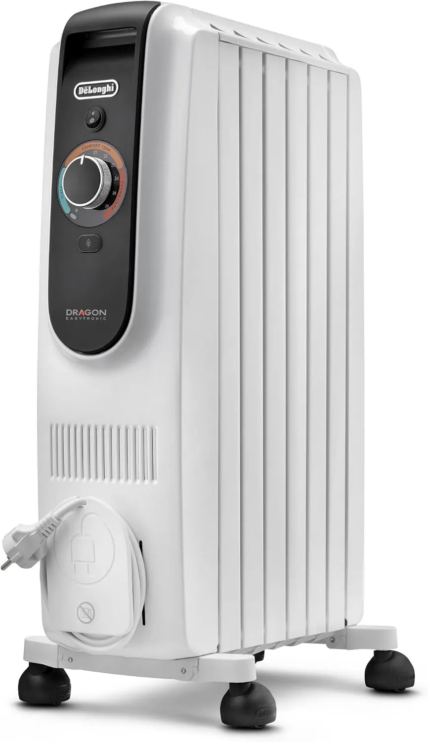 De'Longhi TRD50615 radiador, 1500W, 12 Niveles, Dragon EasyTronic, Aceite para Estancias hasta 45 m3, Calefactor Eléctrico con Termostato de Seguridad