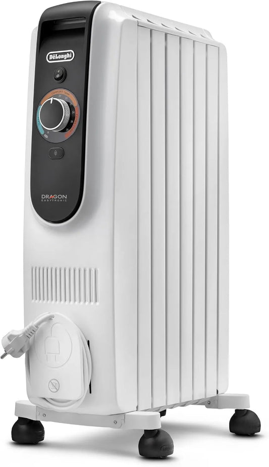 De'Longhi TRD50615 radiador, 1500W, 12 Niveles, Dragon EasyTronic, Aceite para Estancias hasta 45 m3, Calefactor Eléctrico con Termostato de Seguridad