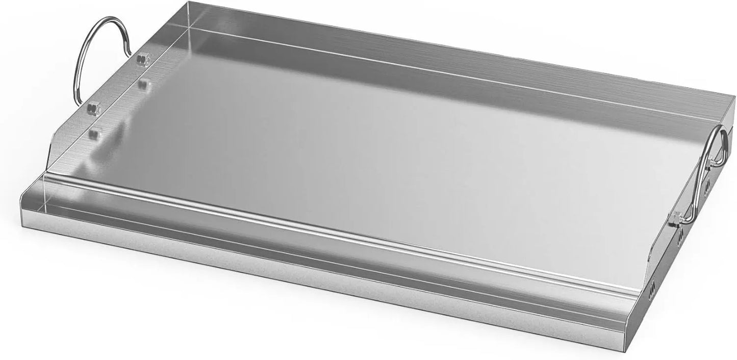 Onlyfire Plancha para Barbacoa Universal de Acero Inoxidable para La Mayoría de Barbacoas de Gas y Carbón, 67.5x40.5x7cm