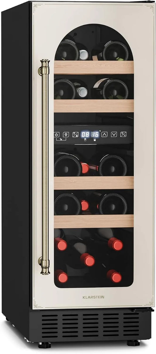 Klarstein frigorífico, 17 Botellas, 2 Zonas, 5-22°C, funcionamiento silencioso, Vinovilla Victoria 17 Duo, Panel Táctil, para Vino