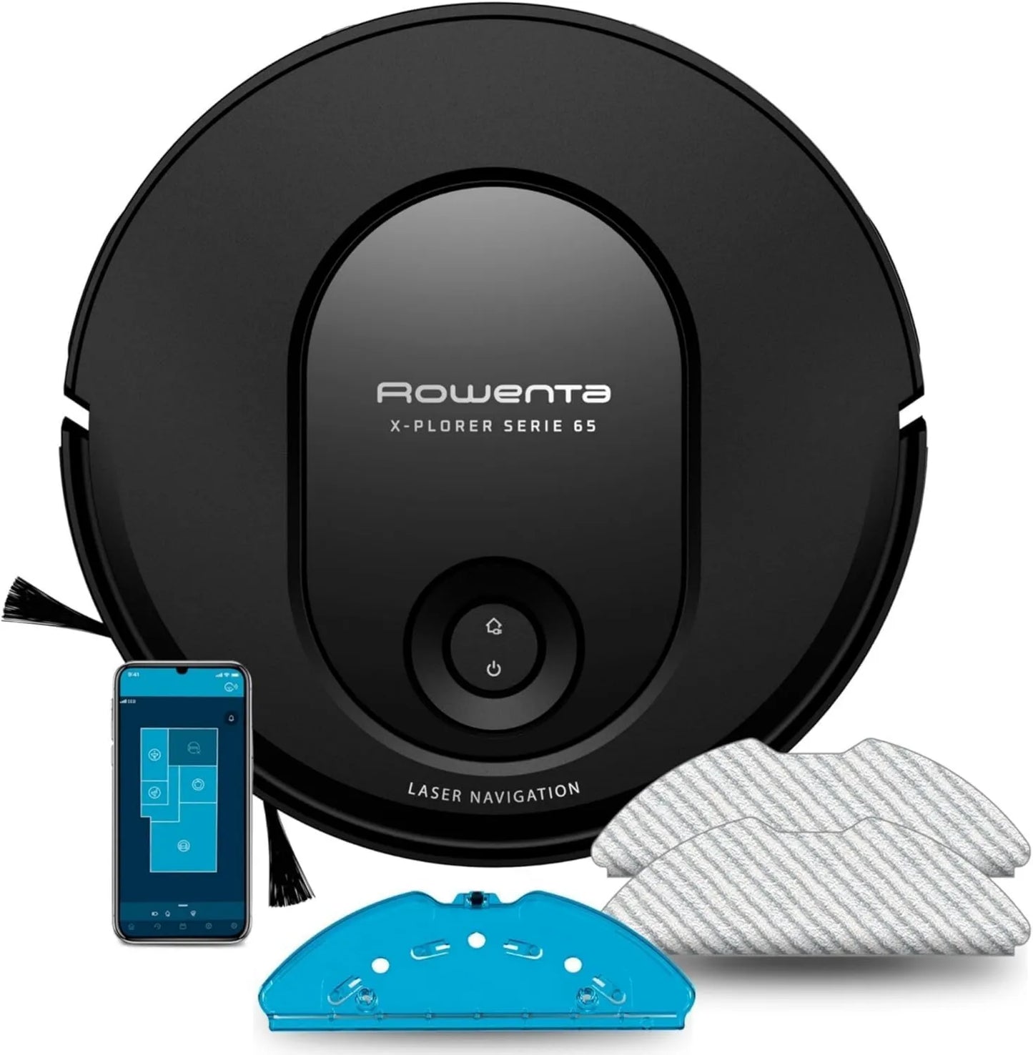 Rowenta RR8L65 robot aspirador, 168 min, X-Plorer Series 65, Aspira y Friega, Tecnología Láser, Cobertura Completa, Mapeo Permanente