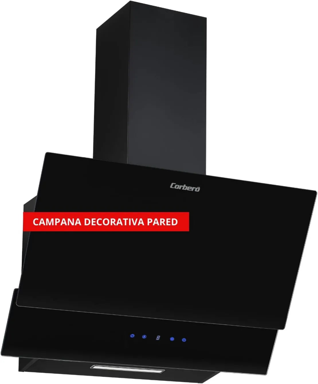 Corbero VICTORIA400FNB campana extractora, motor Inverter, 65W, 387 m³/h, 60 cm, 3 Velocidades, Campana Decorativa, Control Táctil, Filtro de Aluminio
