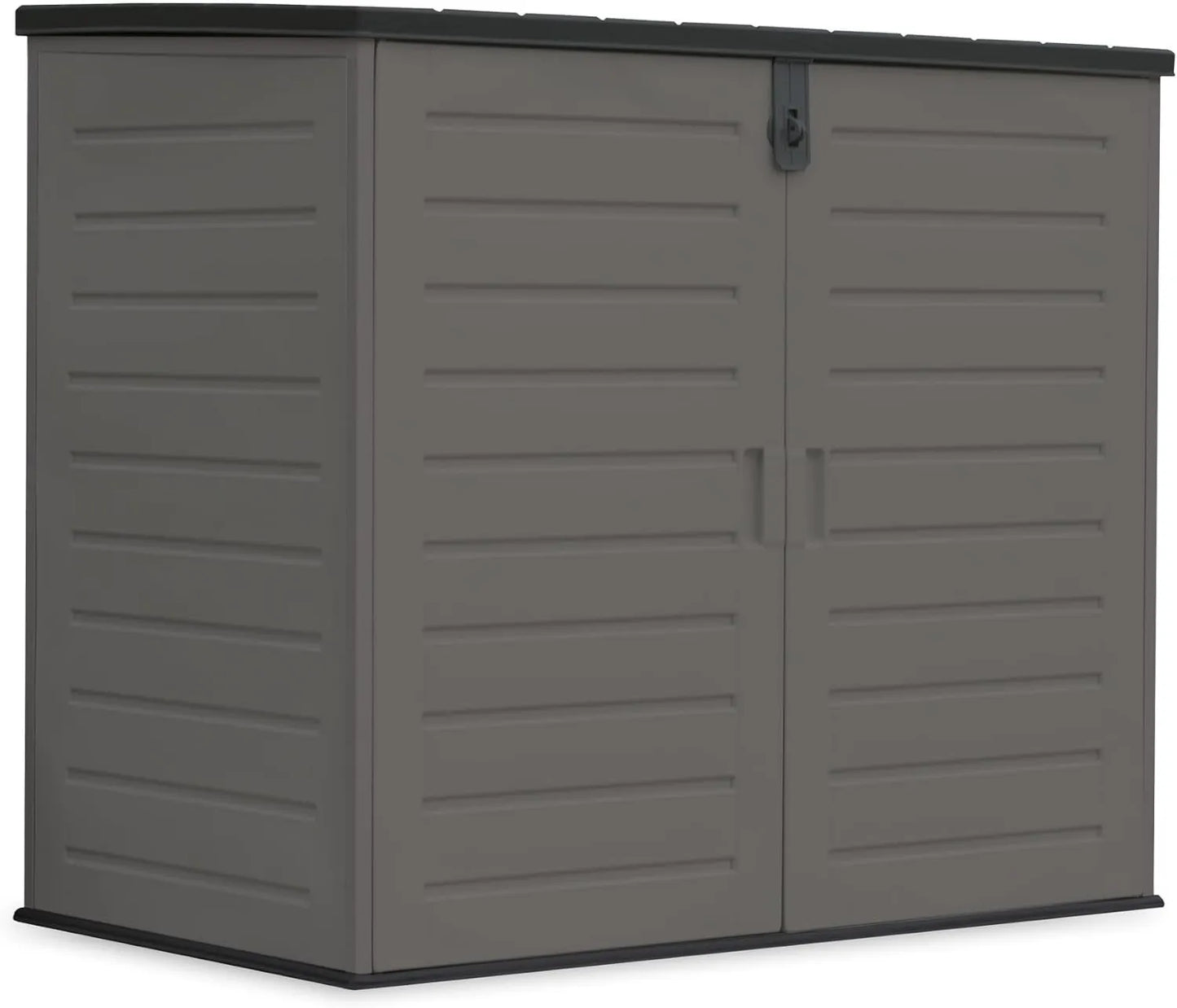 Armario de almacenamiento, 1170L, 140 x 82 x 124 cm, Armario Exterior de Resina, Suelo Incluido, Puertas Dobles y Tapa Abatible, Estructura Metálica