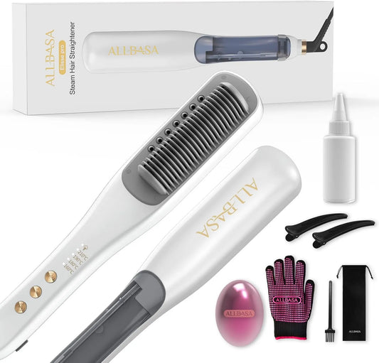 Plancha de pelo, ajuste regulable, función de vapor, Pelo Profesional de Vapor, 4 Temperaturas Ajustables, Alisador de Pelo con Tecnología de Vapor
