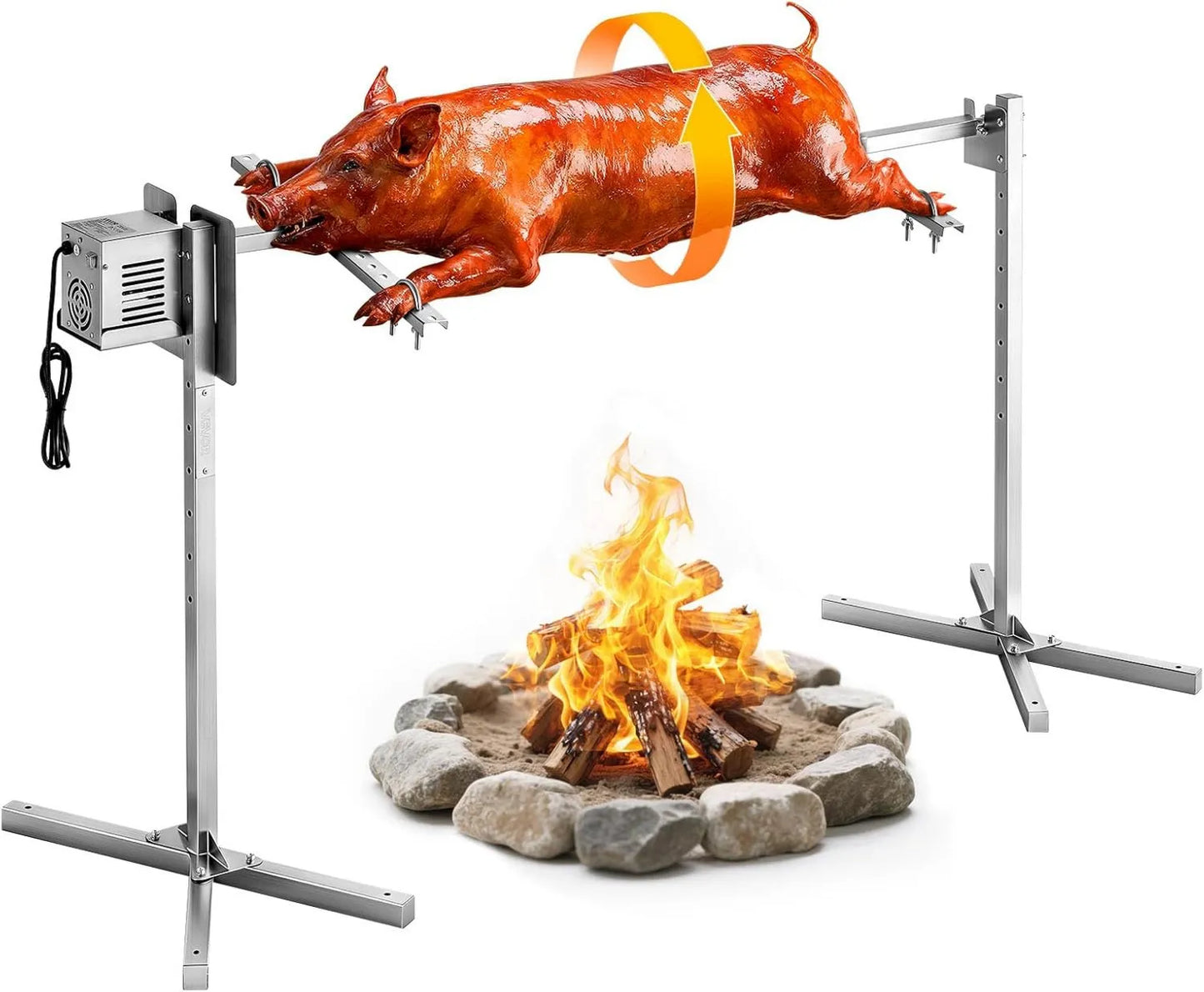 Ventilador, 60 kg, 1322 mm, 8 Niveles, Eléctrico Giratorio de Altura, Capacidad de Carga, Longitud, Acabado de Acero Inoxidable, Parrilla para Fiesta