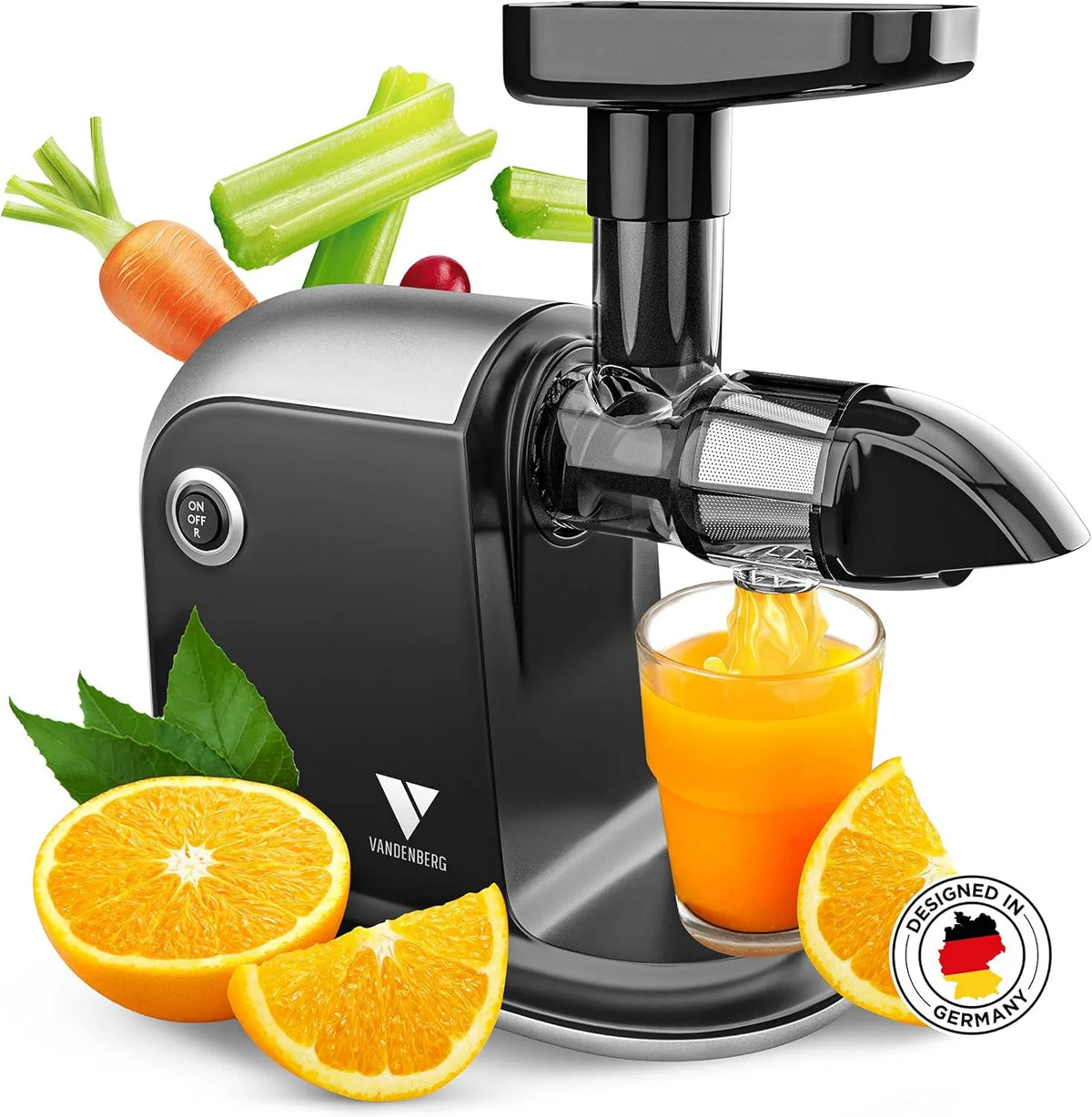 Exprimidor eléctrico, 150 W, Exprimidor de verduras y frutas