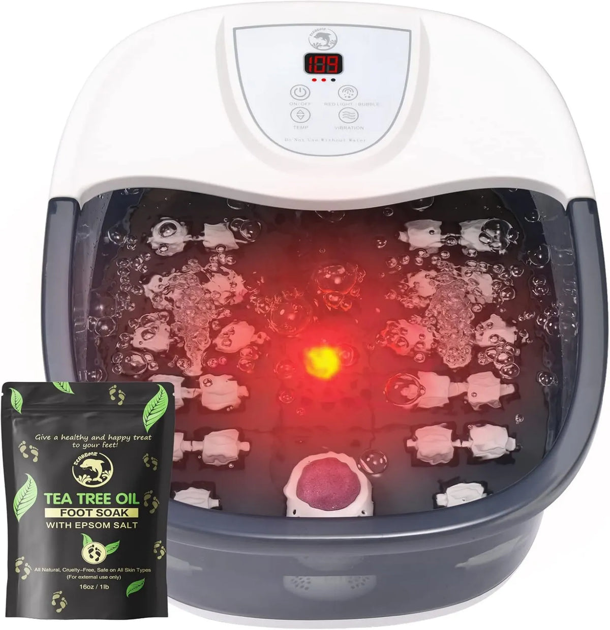 Masajeador, Baño para Pies con Calor, Control de Temperatura, Pies con 22 Rodillos de Masaje