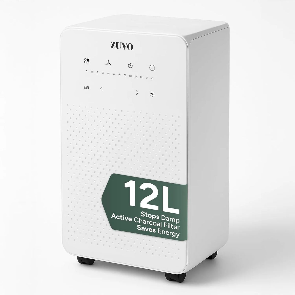 Deshumidificador, 12 l, control programable, día con filtro de carbón activo, eficiencia energética, cuesta menos de 5 p por hora