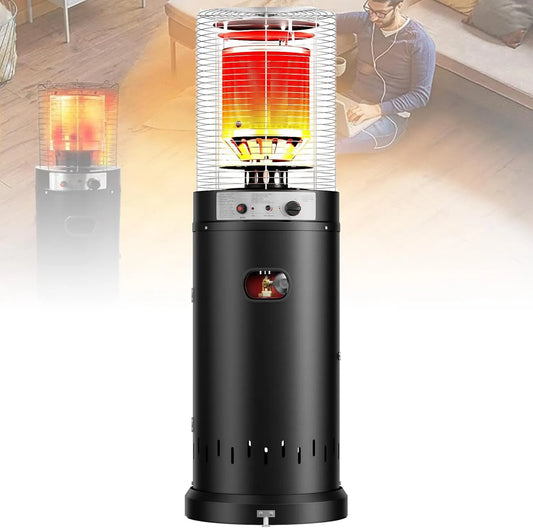 Calefactor portátil de gas, Patio Exterior con Apagado de Seguridad y Botón On, Grado Comercial para Restaurantes y Terrazas